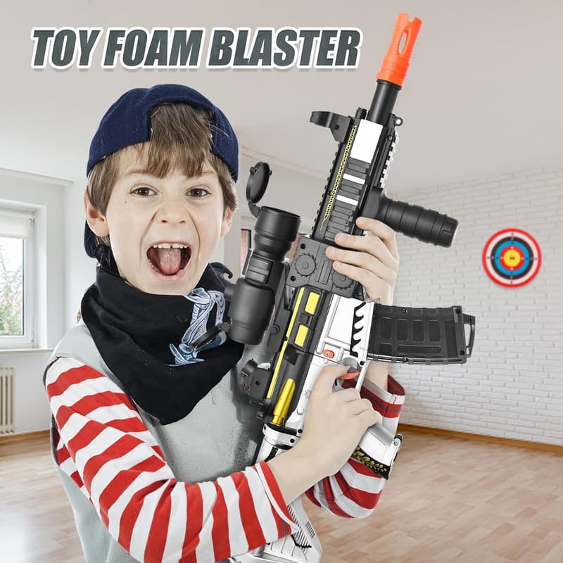 Electric Sniper Rifle Foam Blaster with 120 Bullets - Ages 8-12