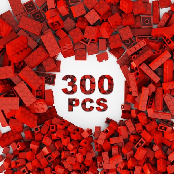 Classic Red Building Bricks Set for Kids Ages 6-10
