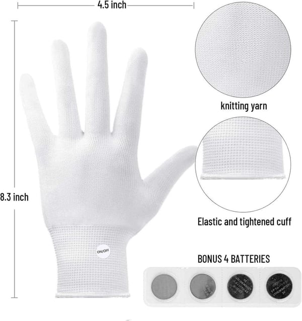 LED Light-Up Gloves for Kids and Teens - 12 Changeable Colors