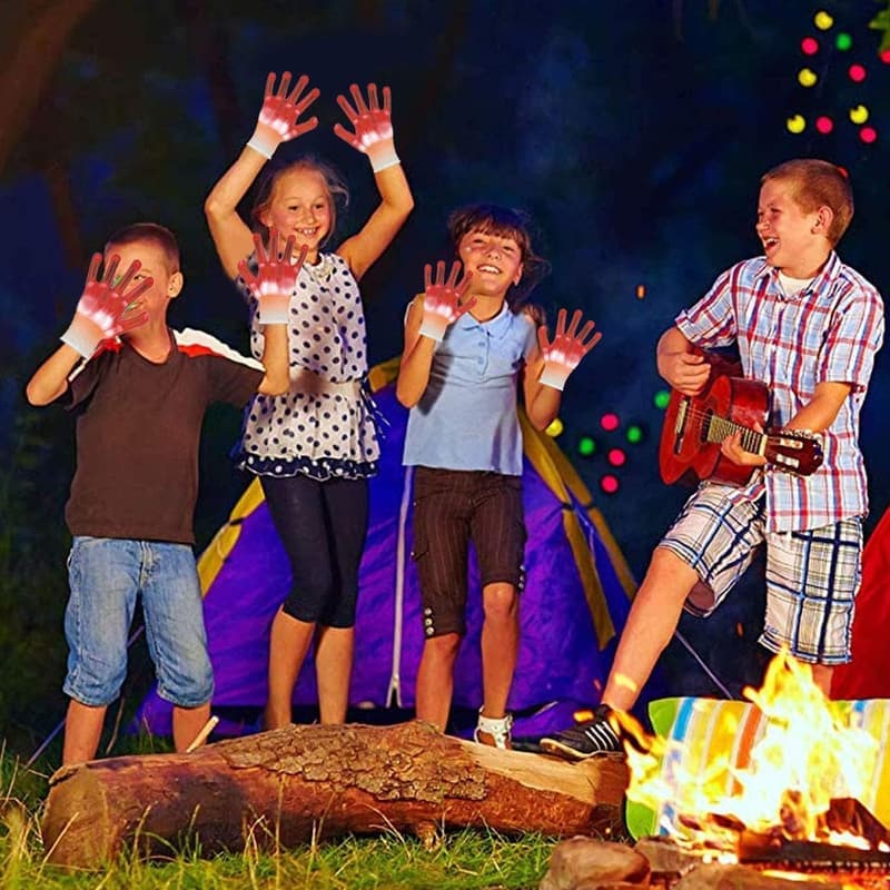 LED Light-Up Gloves for Kids and Teens - 12 Changeable Colors