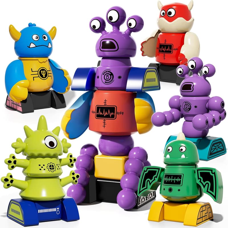 Magnet Robot Toy for Kids 3-7 Years - Stacking Set with Storage
