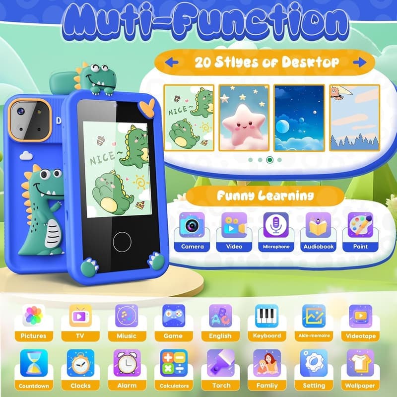 Kids' Dinosaur Smart Phone Toy with 16 Learning Games
