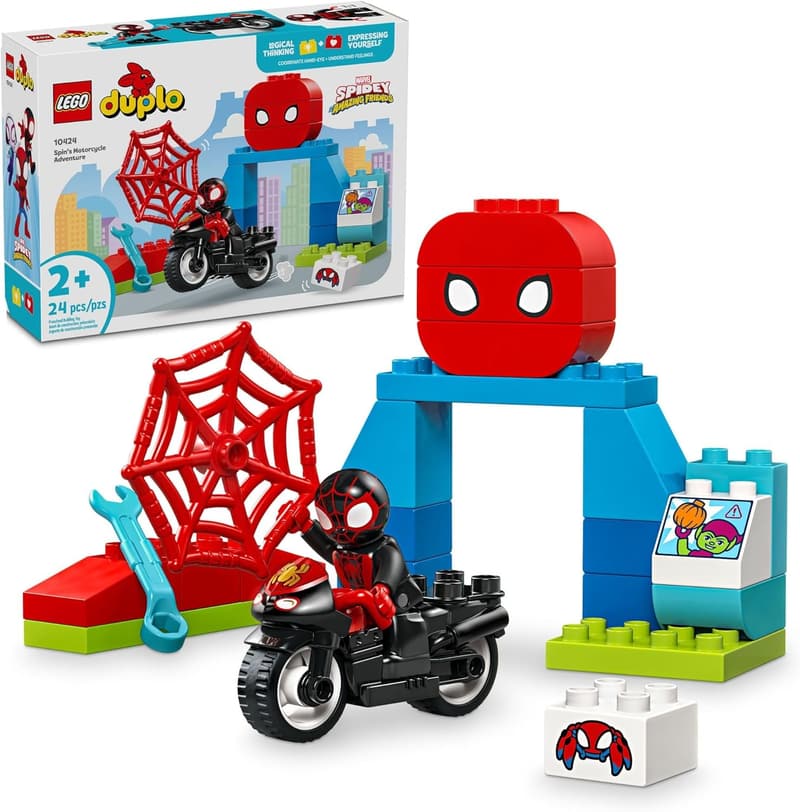 LEGO DUPLO Marvel Spidey Motorcycle Adventure Playset for Toddlers