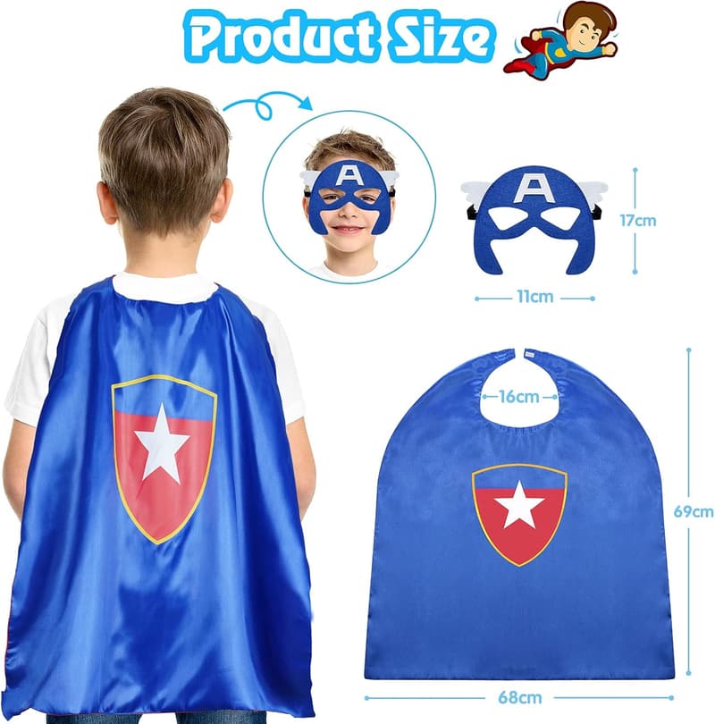 Superhero Capes for Kids, 3-10 Years - Christmas Party Costume