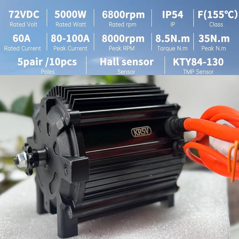 5000W 72V Brushless DC Motor Kit for Go-Kart Conversion
