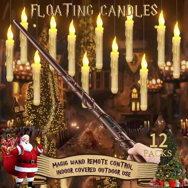 Flameless Floating Candles with Remote Control - LED Taper Lights