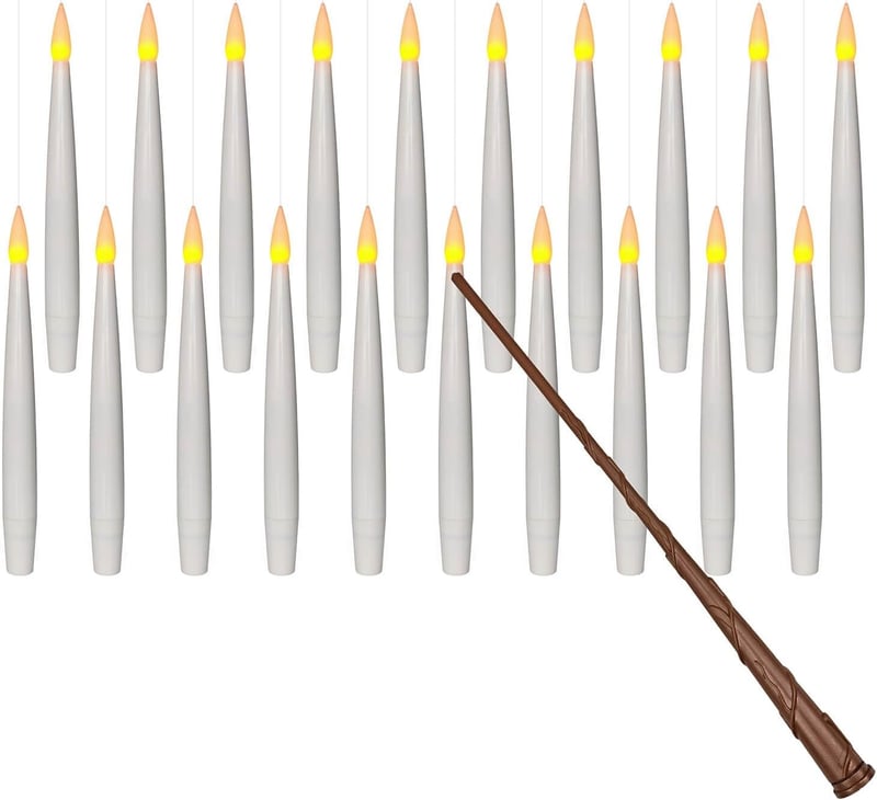 20pcs Flameless Taper Candles with Remote - LED Decor for Events