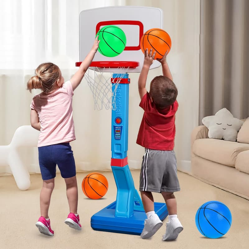 Adjustable Toddler Basketball Hoop with Ball Pump – Indoor/Outdoor Game