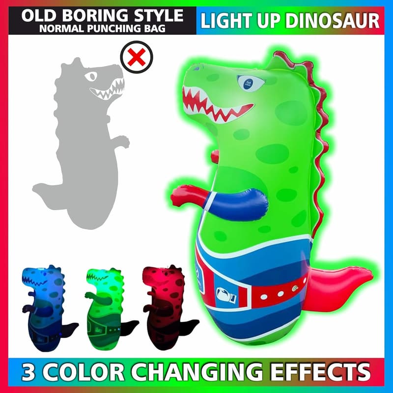 Interactive Dinosaur Punching Bag for Kids - Bounce-Back Toy