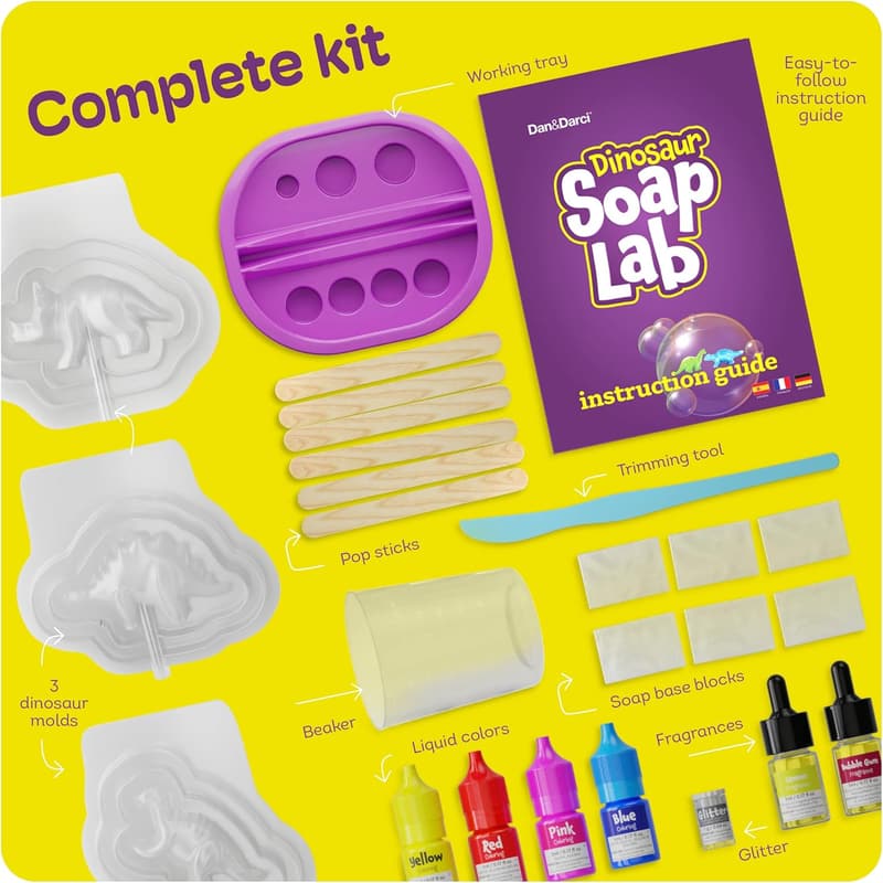 Dinosaur Soap Making Kit for Kids - DIY Craft Gift Ages 3-12