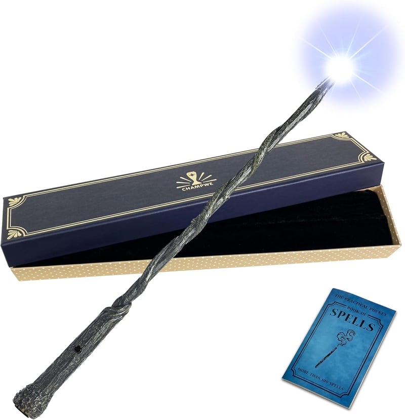 Magical Wizard Wand Toy Set with Spellbook - Rechargeable Cosplay
