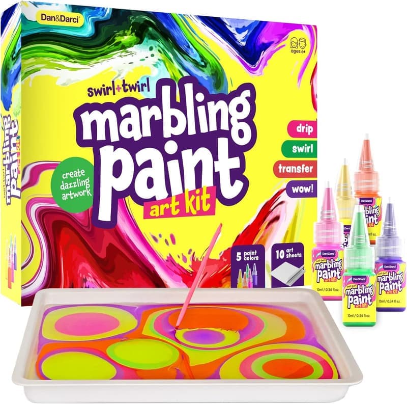 Kids Marbling Paint Art Kit - Craft Activities for Ages 6-12