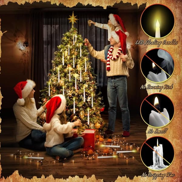 20PCS Flameless LED Floating Candles for Christmas Decor