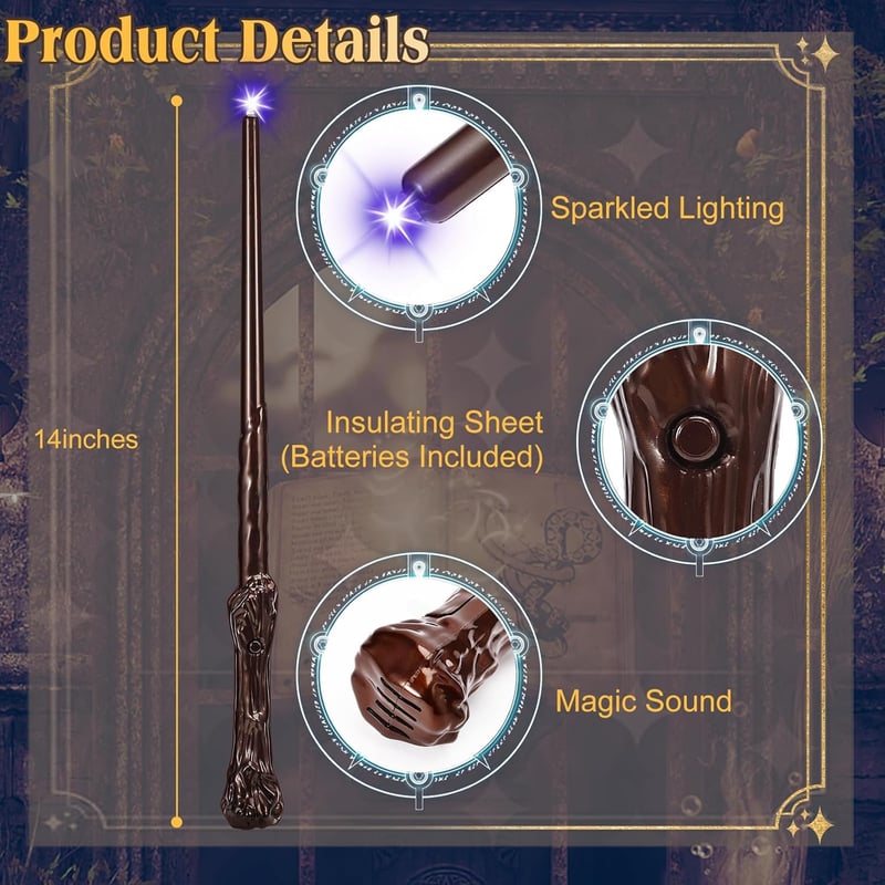 Light-Up Magic Wands with Sound - 6PCS Cosplay Party Set