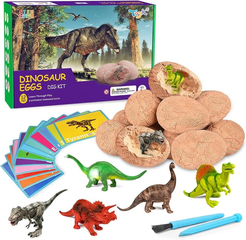 Easter Dinosaur Fossil Egg Digging Kit for Kids 3-12