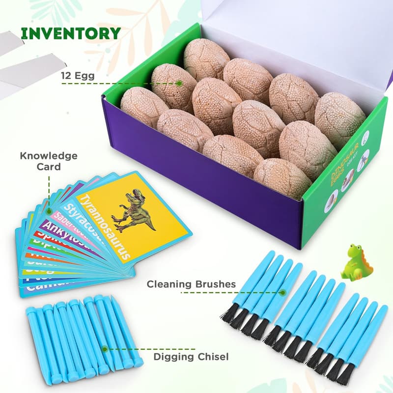 Easter Dinosaur Fossil Egg Digging Kit for Kids 3-12