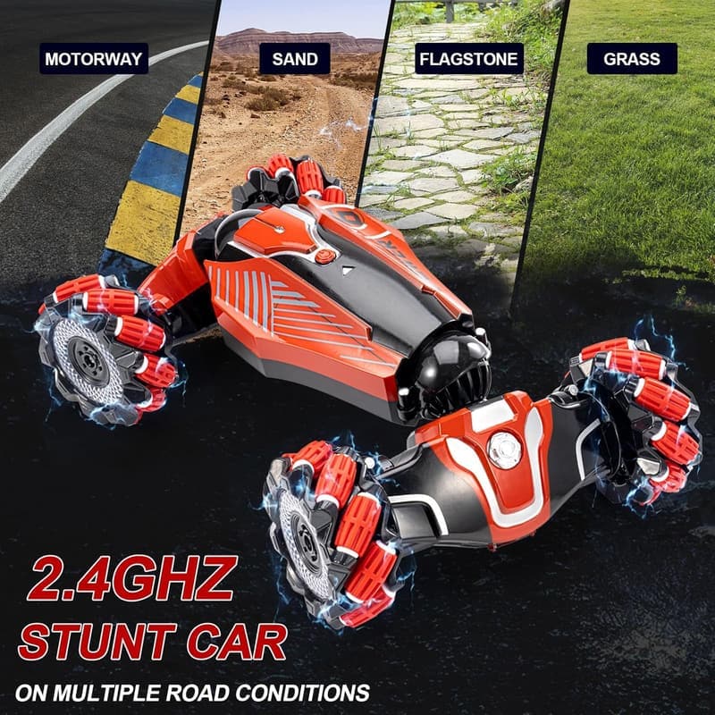 4WD Gesture-Controlled Stunt Car with Music & Lights for Kids