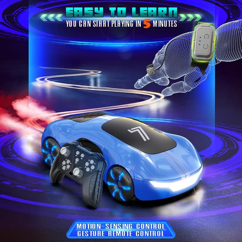 Gesture Control Drift RC Stunt Car with Lights & Sound - Birthday Gift for Kids