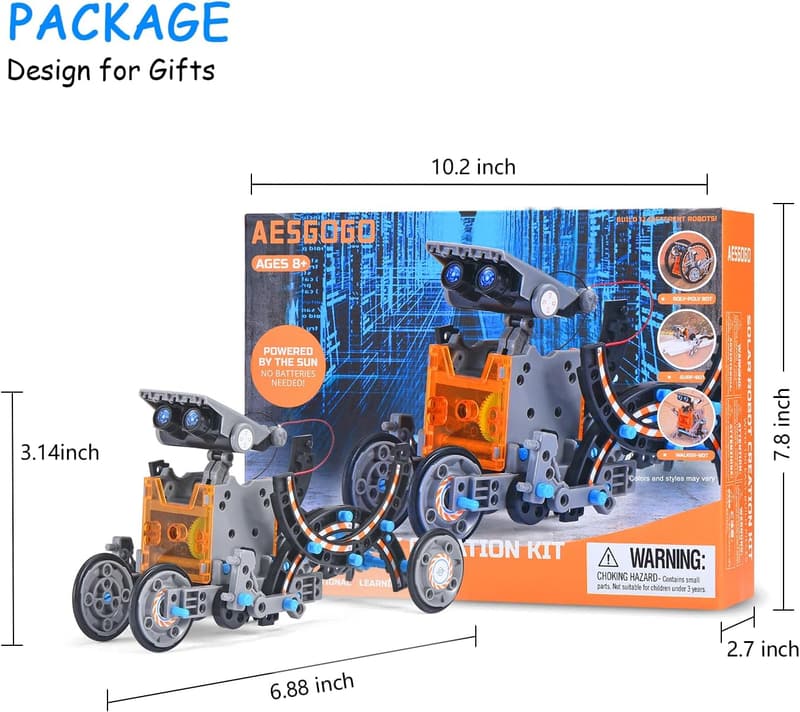 STEM Solar Robot Kit for Ages 8-15 - 12-in-1 Educational Toys