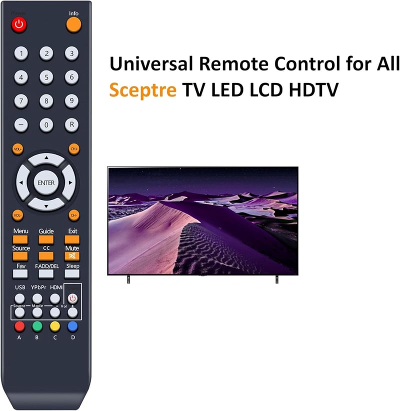 Universal Remote Control for Sceptre LED LCD HDTVs