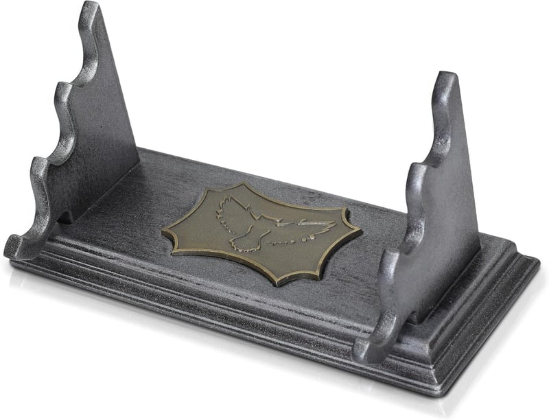 Owl Emblem Wooden Wand Holder Display Stand - Small