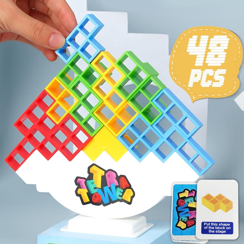 Tetra Tower Balance Stacking Blocks Game for Kids & Adults