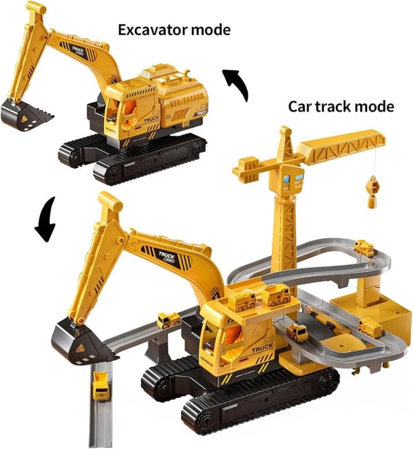 Construction Truck Race Track Set for Kids Aged 4-7