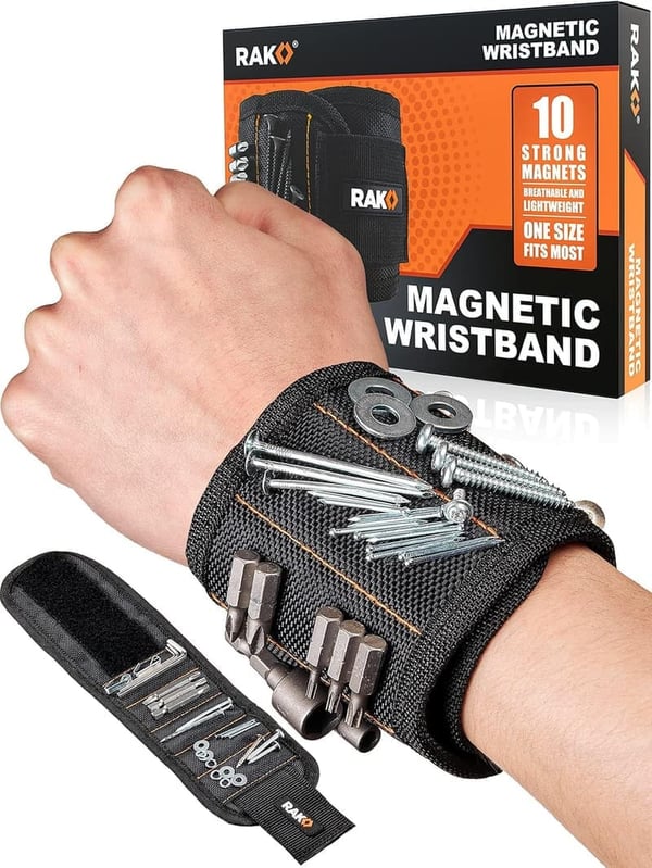 Magnetic Wristband for Holding Screws & Nails - Durable Nylon
