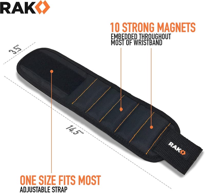 Magnetic Wristband for Holding Screws & Nails - Durable Nylon