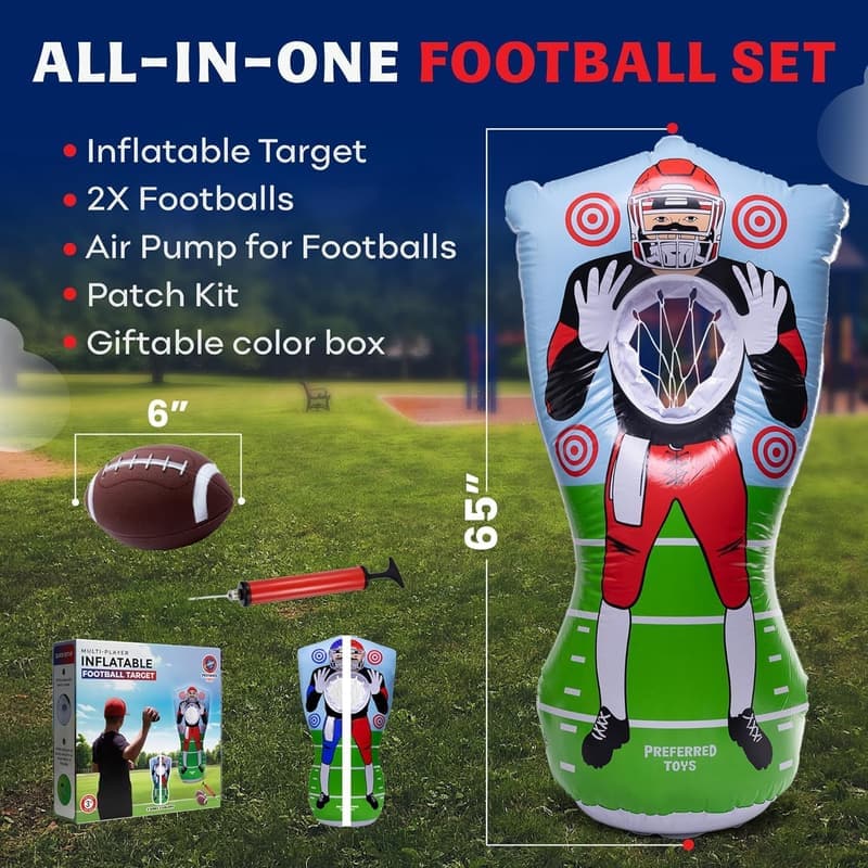 Inflatable Football Target - Double-Sided Training Game for Kids