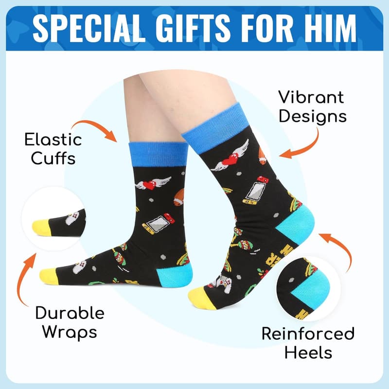 Funny Men's Socks - Novelty Family Gifts for Son, Uncle, Brother, Grandson, Nephew