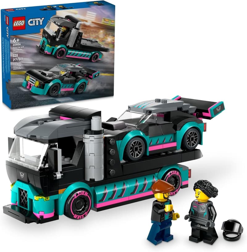 LEGO City Race Car and Transporter Playset for Kids