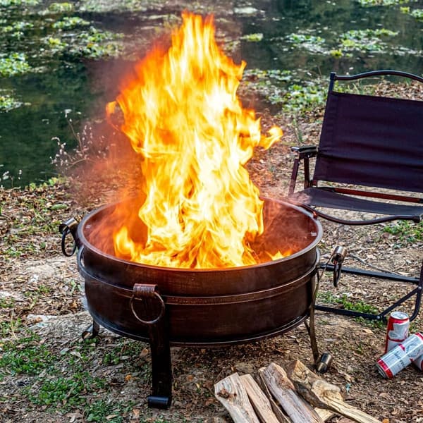 3-in-1 Outdoor Fire Pit with Grill, Lid, and Cover