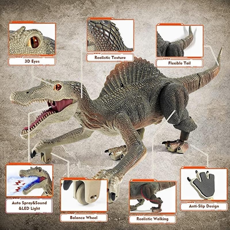 Remote Control Spinosaurus Dinosaur Toy for Kids 3-7 Years