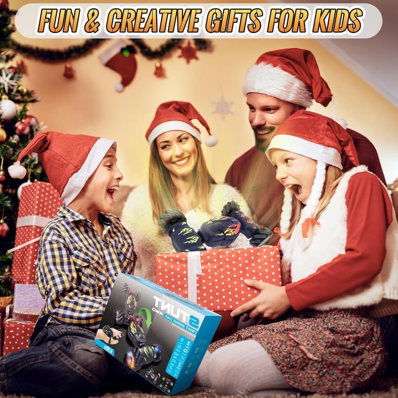 Gesture Sensing RC Stunt Car with Lights & Music for Kids