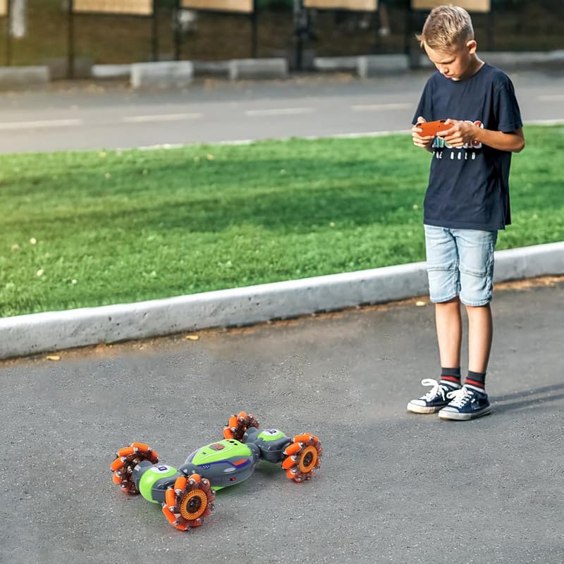 Gesture Sensing RC Stunt Car for Kids Ages 6-12 - Grey Green