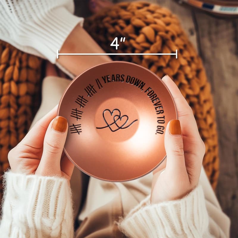 22nd Anniversary Copper Ring Holder Dish for Couples