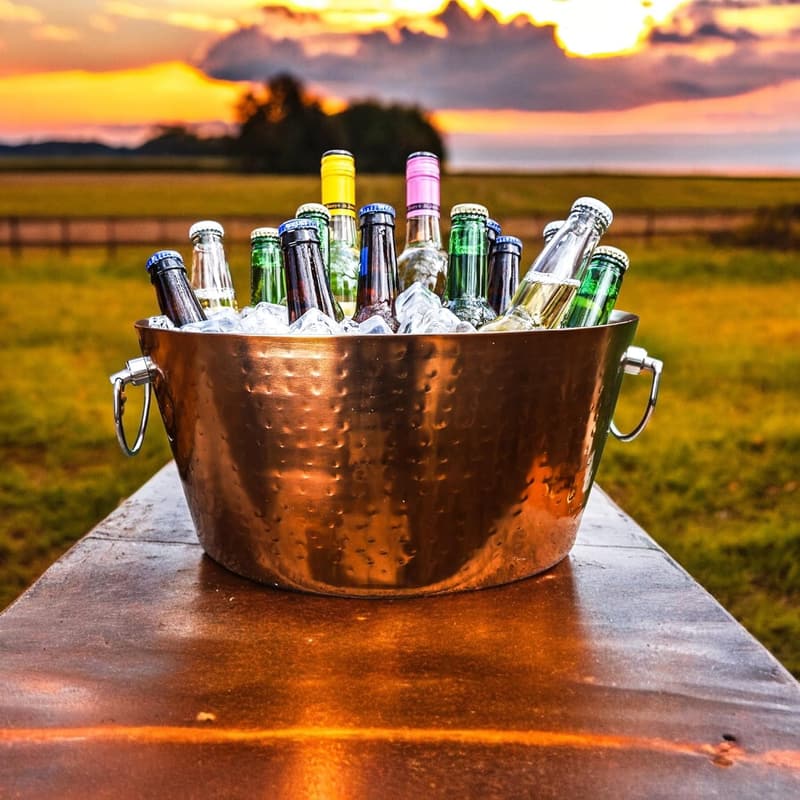 Insulated Rose Copper Ice Bucket for Parties, 12 Quarts