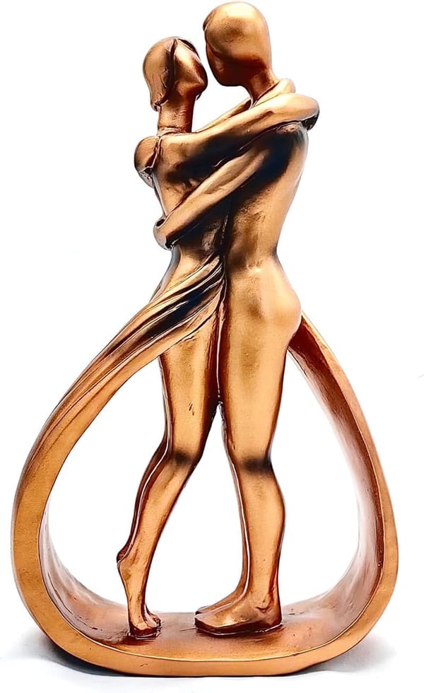 Wedding Anniversary Resin Couple Sculpture - Antiqued Copper 10