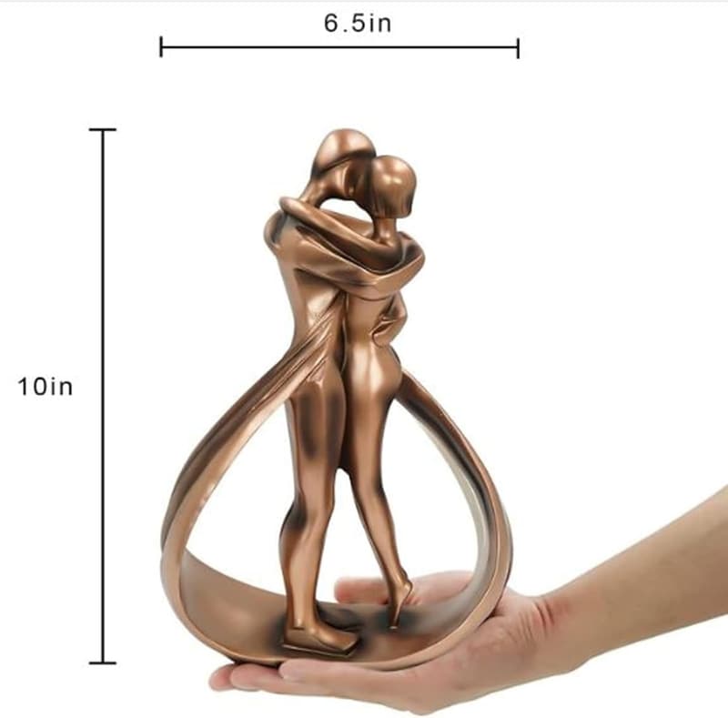 Wedding Anniversary Resin Couple Sculpture - Antiqued Copper 10
