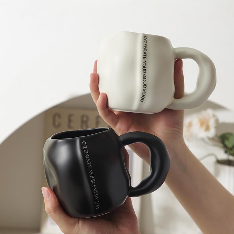 Engagement Gift: Set of 2 His and Hers Black & White Mugs