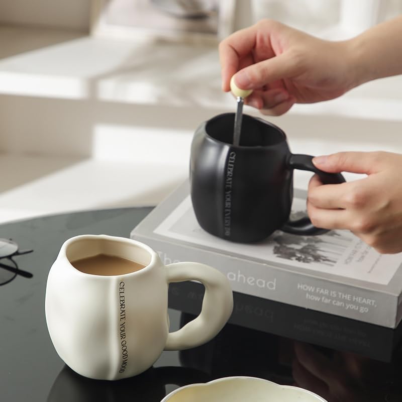 Engagement Gift: Set of 2 His and Hers Black & White Mugs
