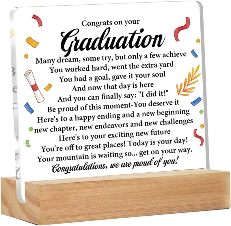 Graduation Acrylic Sign Gift for College & High School Graduates