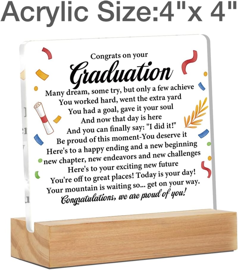 Graduation Acrylic Sign Gift for College & High School Graduates