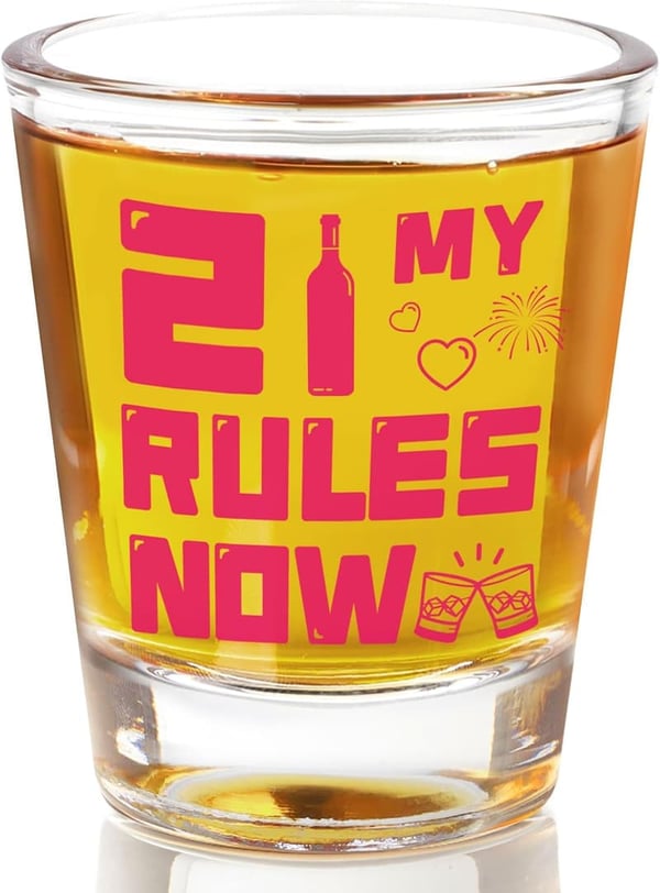 21st Birthday Unique Pink Shot Glass for Her