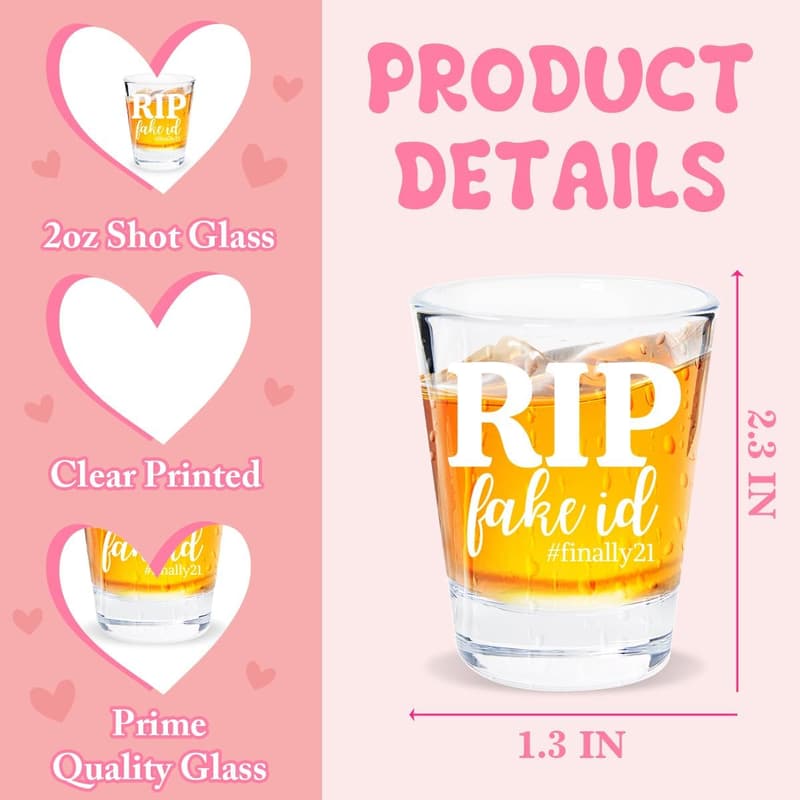 21st Birthday Gifts: Shot Glass & Party Decor for Him/Her
