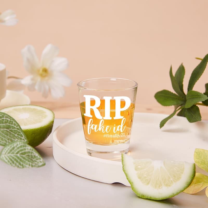 21st Birthday Gifts: Shot Glass & Party Decor for Him/Her