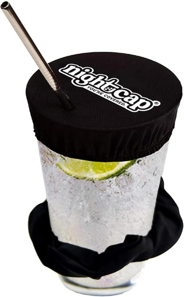 Reusable Drink Cover Scrunchie - Prevent Drink Spiking - Black
