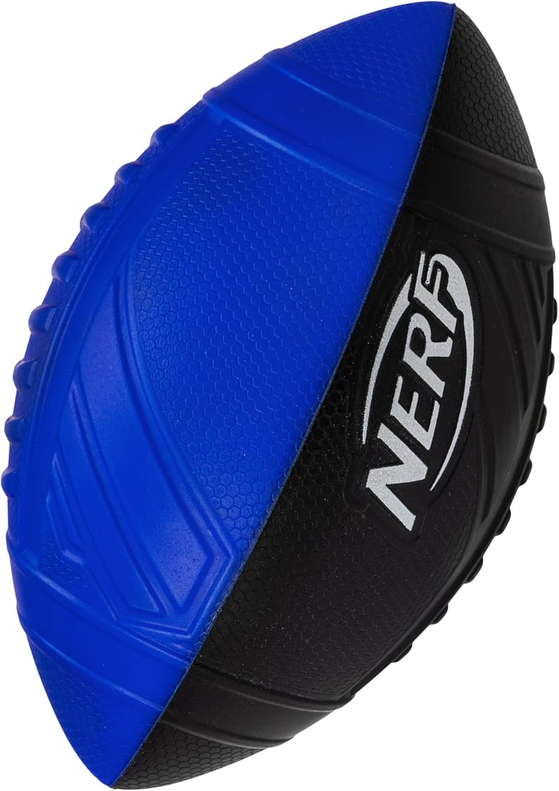 Blue Nerf Pro Grip Football - Classic Foam Easy Catch Toy for Kids