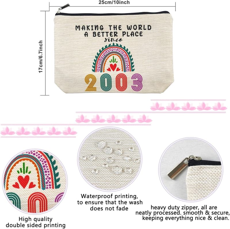 22nd Birthday Makeup Bag for Her - Funny Travel Pouch